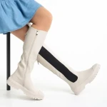 Дамски чизми бежови  от еко кожа  Darinda