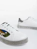 Дамски спортни обувки бели от екологична кожа Sonna