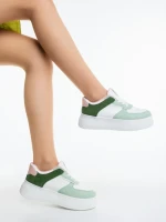 Дамски спортни обувки зелени от екологична кожа Kosara