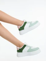 Дамски спортни обувки зелени от екологична кожа Kosara