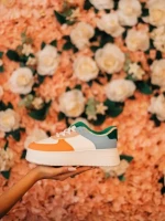 Дамски спортни обувки оранжеви от екологична кожа Kosara