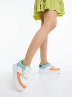 Дамски спортни обувки оранжеви от екологична кожа Kosara