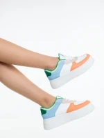 Дамски спортни обувки оранжеви от екологична кожа Kosara