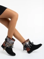 Дамски чизми черни от текстилен материал Camora