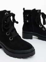 Дамски боти черни от текстилен материал Atalia