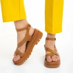 Дамски сандали  камел  от еко кожа Abilene