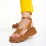 Дамски сандали  камел  от еко кожа Abilene