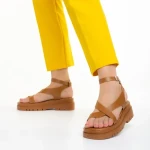 Дамски сандали  камел  от еко кожа Abilene