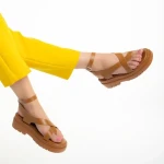 Дамски сандали  камел  от еко кожа Abilene