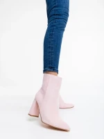 Дамски боти розови от текстилен материал Sondra