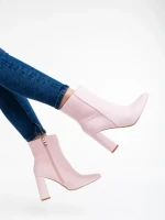 Дамски боти розови от текстилен материал Sondra