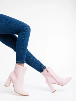 Дамски боти розови от текстилен материал Sondra