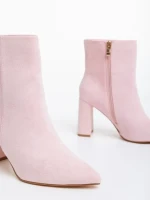 Дамски боти розови от текстилен материал Sondra