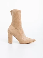 Дамски чизми бежови от текстилен материал Annelies