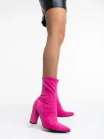 Дамски чизми цикламени от текстилен материал Annelies