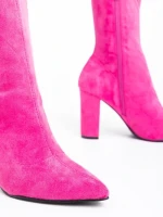 Дамски чизми цикламени от текстилен материал Annelies