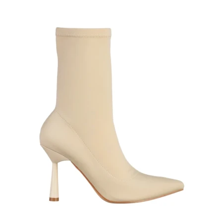 Дамски боти  бежови  от текстилен материал  Valeda