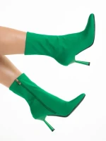 Дамски боти  зелени  от текстилен материал  Valeda