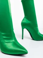 Дамски боти  зелени  от текстилен материал  Lionesse