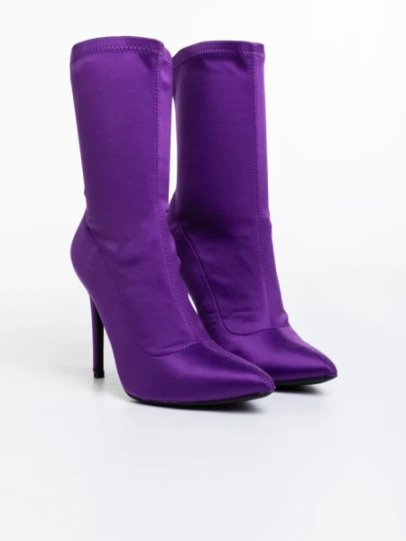 Дамски боти  лилави от текстилен материал  Lionesse