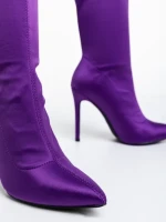 Дамски боти  лилави от текстилен материал  Lionesse