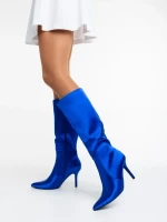 Дамски чизми сини от текстилен материал Saori