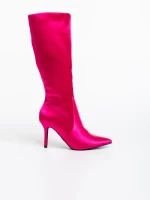 Дамски чизми цикламени от текстилен материал Saori