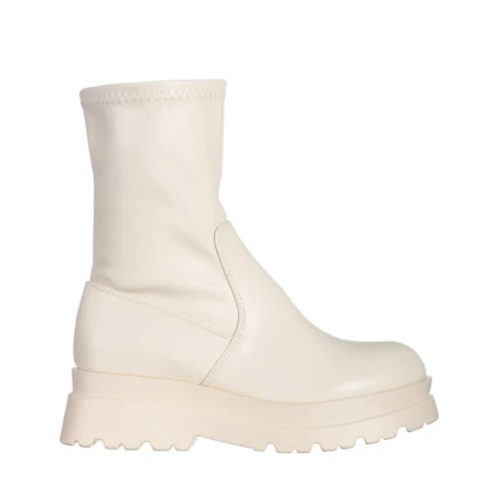 Дамски чизми бежови  от еко кожа  Ellery