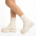 Дамски чизми бежови  от еко кожа  Ellery