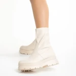 Дамски чизми бежови  от еко кожа  Ellery