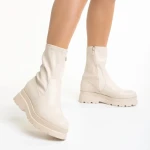 Дамски чизми бежови  от еко кожа  Ellery