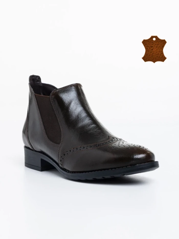 Дамски боти кафяви от естествена кожа Raeka