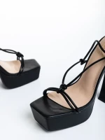 Дамски сандали  черни  от еко кожа  Kimbra