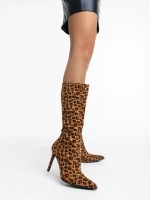 Дамски чизми леопард от текстилен материал Ernestine