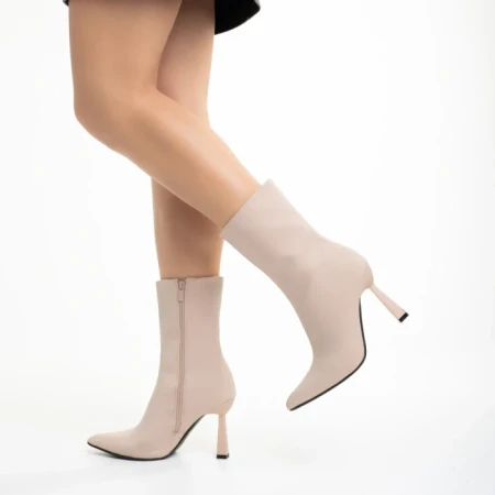 Дамски боти  бежови  от текстилен материал  Vanice