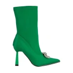 Дамски боти  зелени  от текстилен материал  Pamelyn