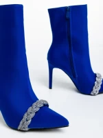 Дамски боти  сини  от текстилен материал  Zinaida