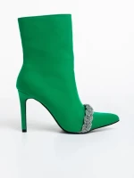 Дамски боти  зелени  от текстилен материал  Zinaida