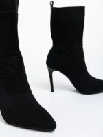 Дамски боти черни от текстилен материал Tariro