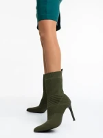 Дамски боти зелени от текстилен материал Tariro