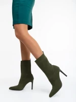 Дамски боти зелени от текстилен материал Tariro