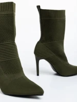 Дамски боти зелени от текстилен материал Tariro