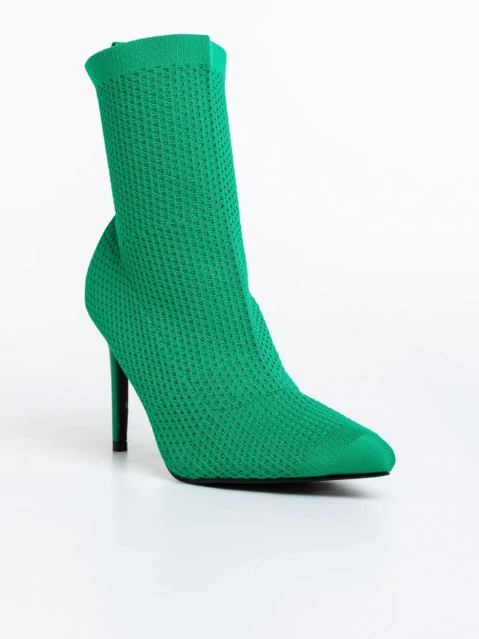 Дамски боти  зелени  от текстилен материал  Zemfira