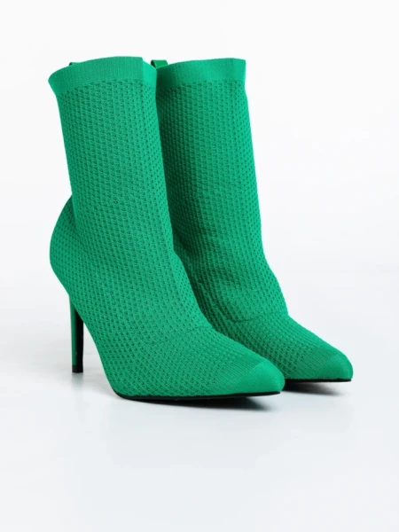 Дамски боти  зелени  от текстилен материал  Zemfira