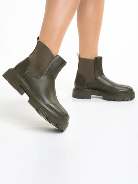 Дамски боти  зелени  от еко кожа  Amorina