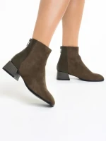 Дамски боти  зелени  от еко кожа и велур  Angeline