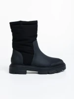 Дамски чизми  черни от еко кожа  и текстилен материал  Nermina