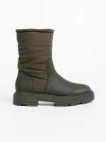 Дамски чизми  зелени  от еко кожа  и текстилен материал  Nermina