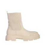 Дамски боти бежови  от еко кожа и текстилен материал  Chiara