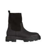 Дамски боти  черни  от еко кожа и текстилен материал  Chiara